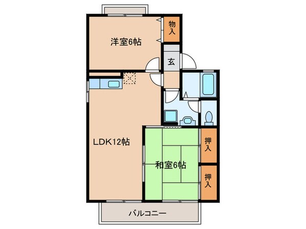 ﾎﾟﾌﾟﾗｸﾞﾘ-ﾝTANAKA A棟の物件間取画像